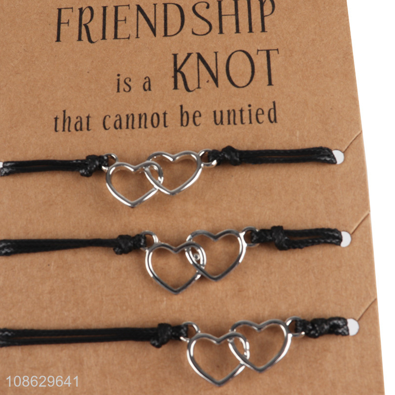 Good quality heart couple friendship bracelet alloy bracelet for sale