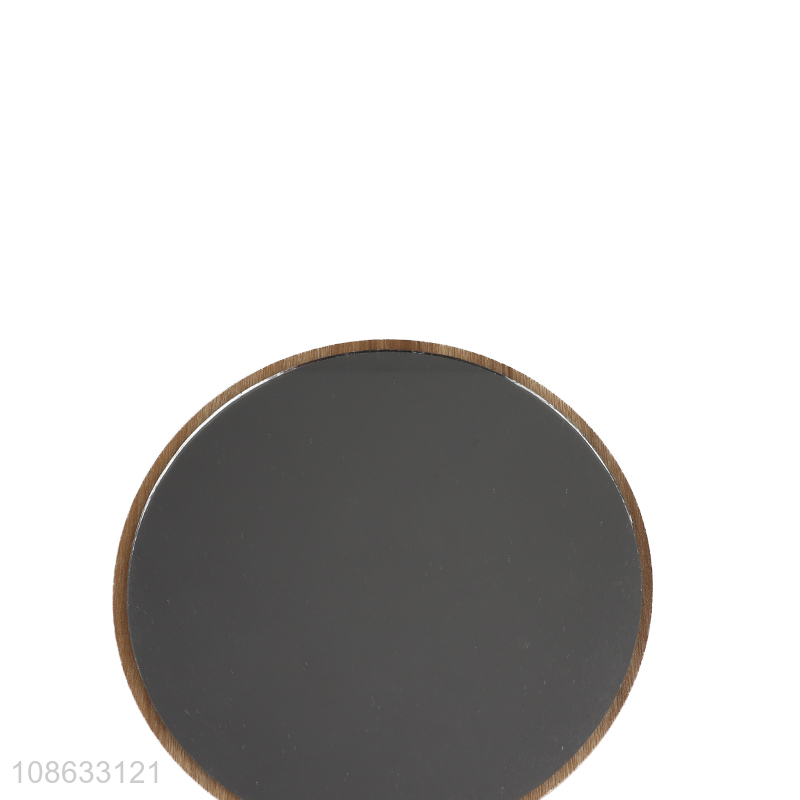 New arrival wooden round makeup mirror cosmetic mirror with handle