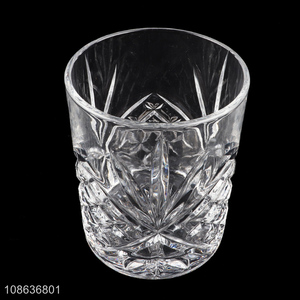 High quality clear embossed whiskey glasses tumbler drinking cup