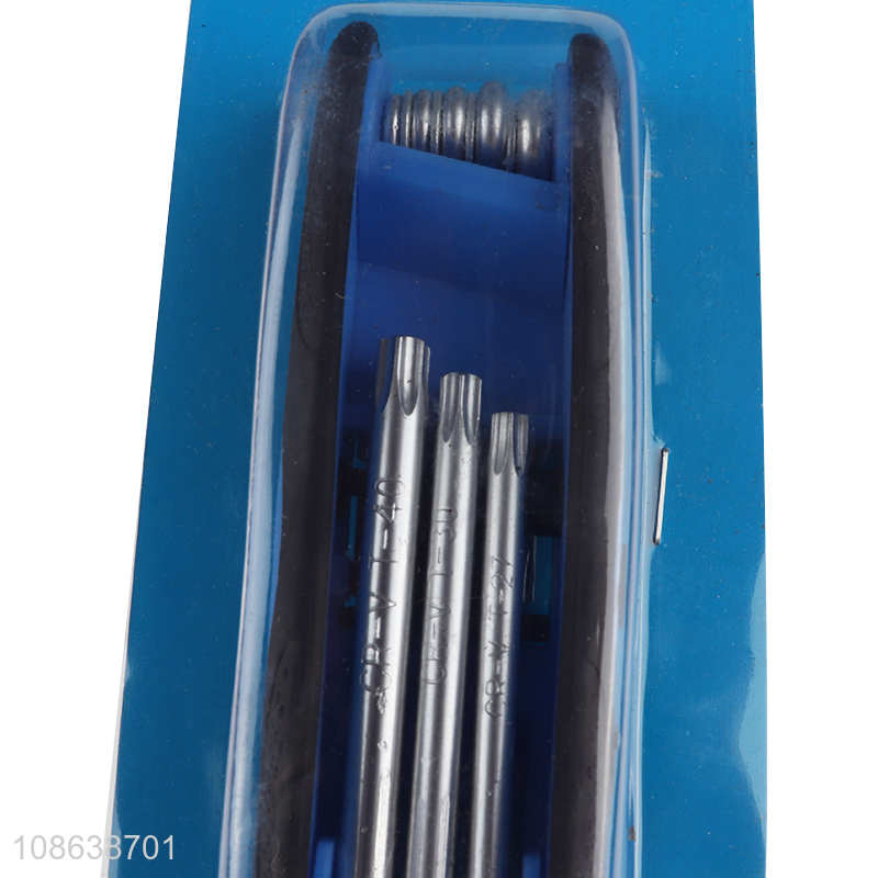 Wholesale 8-in-1 folding torx head hex key portable hex wrench