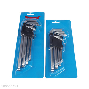 Good price 9pcs steel material long arm ball head hex key set