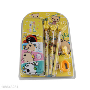 Hot selling kids stationery set school supplies with pencil case