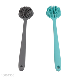 Good quality silicone long handle bath brush massage brush for sale