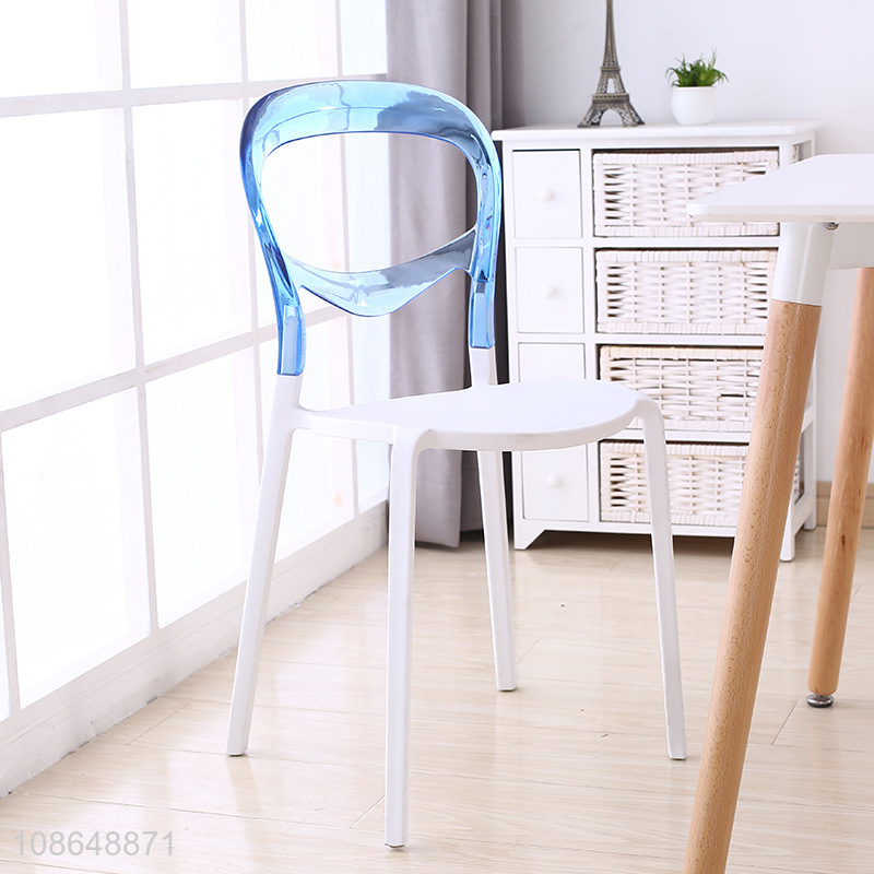 Good quality home furniture stackable armless plastic dining chair