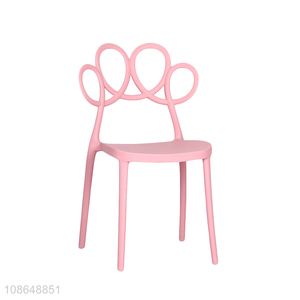 New products modern unbreakable flower back plastic dining chair