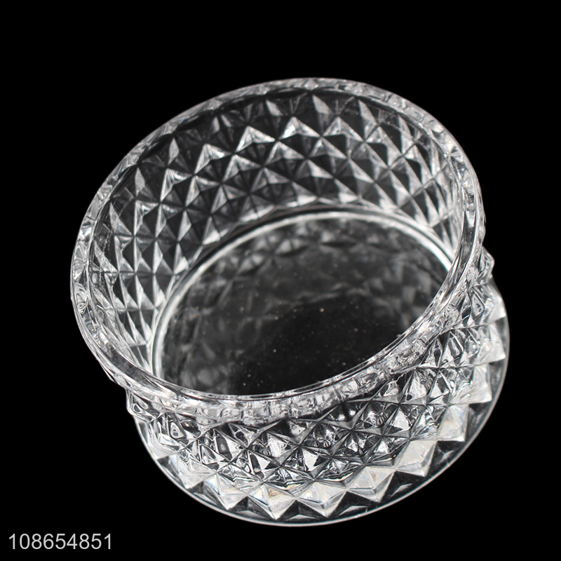 Wholesale crystal clear glass candy jar candle jar with lid