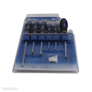 High quality 6pcs durable tpr handle cr-v magnetic screwdriver set