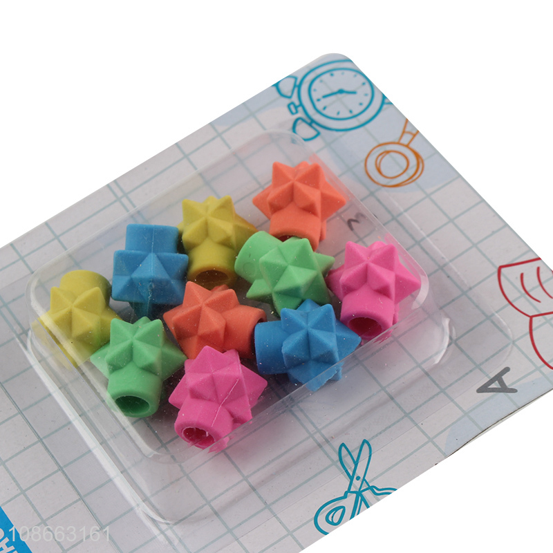 Online wholesale 10pcs pencil cap erasers for school student kids