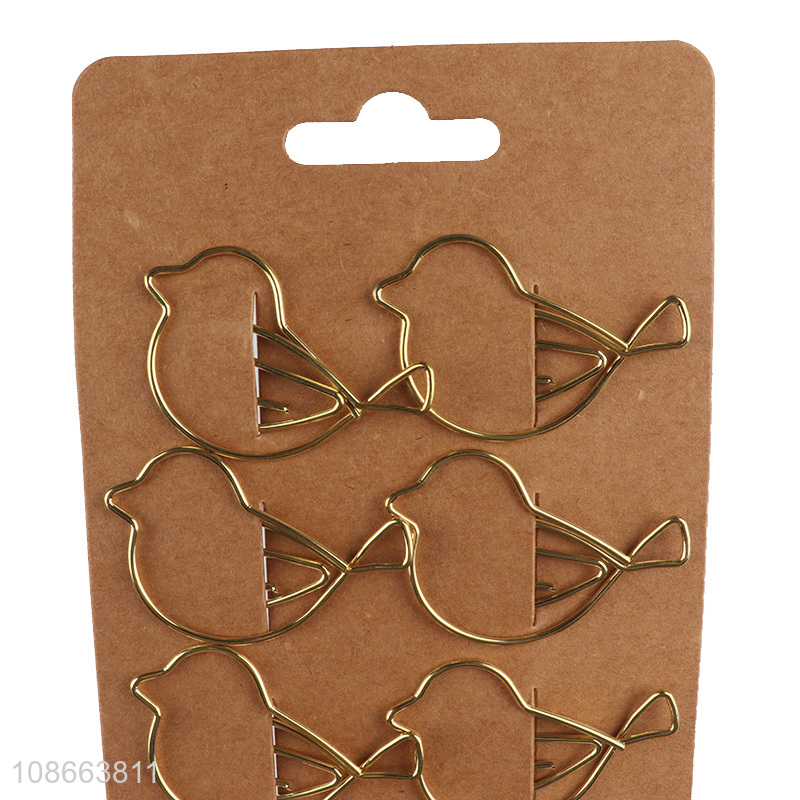 Popular products bird shape cartoon metal paper clips for office