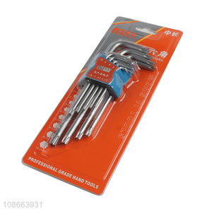 Wholesale 9pcs L type torx head allen wrench hex key set hand tools