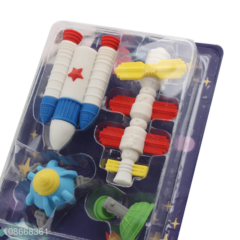 Factory supply cartoon students stationery eraser set for sale