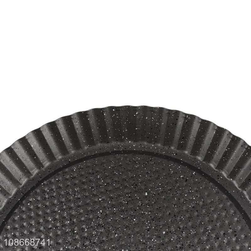 Wholesale round non-stick cast iron pizza pie baking pan kitchen bakeware