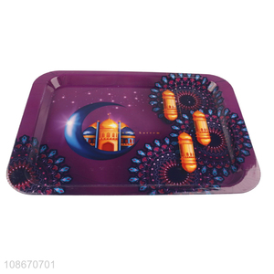 Customized logo rectangular plastic food fruit serving tray