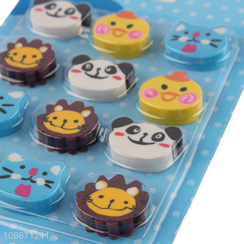 Good quality cute cartoon animal shape erasers kids stationery