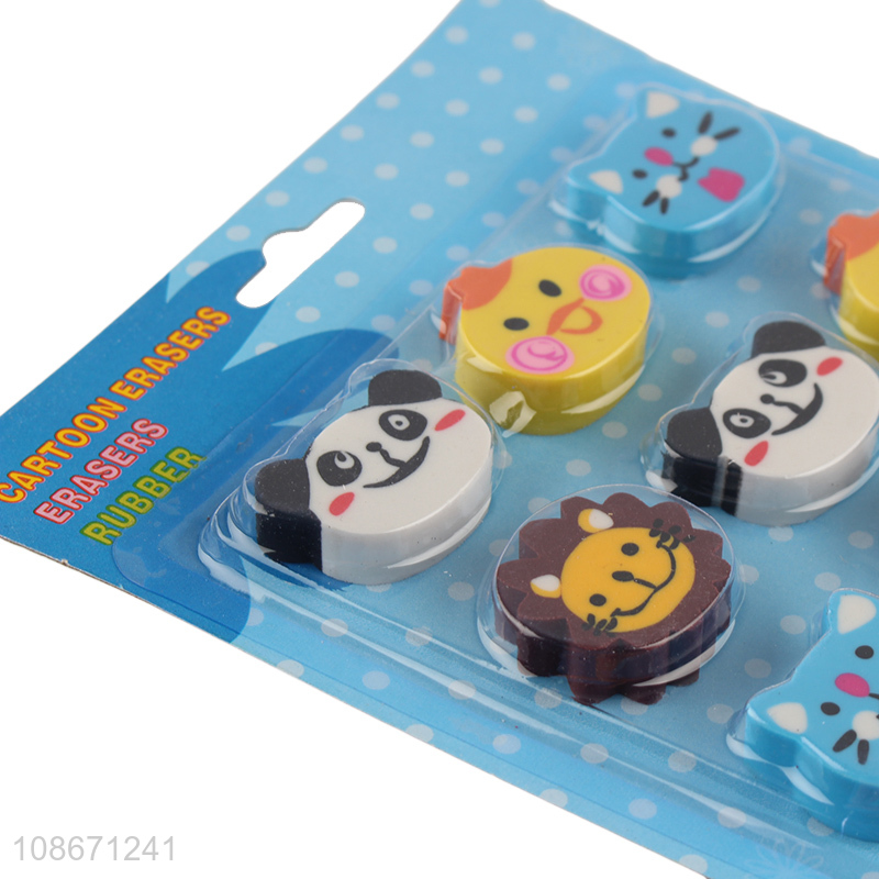 Good quality cute cartoon animal shape erasers kids stationery