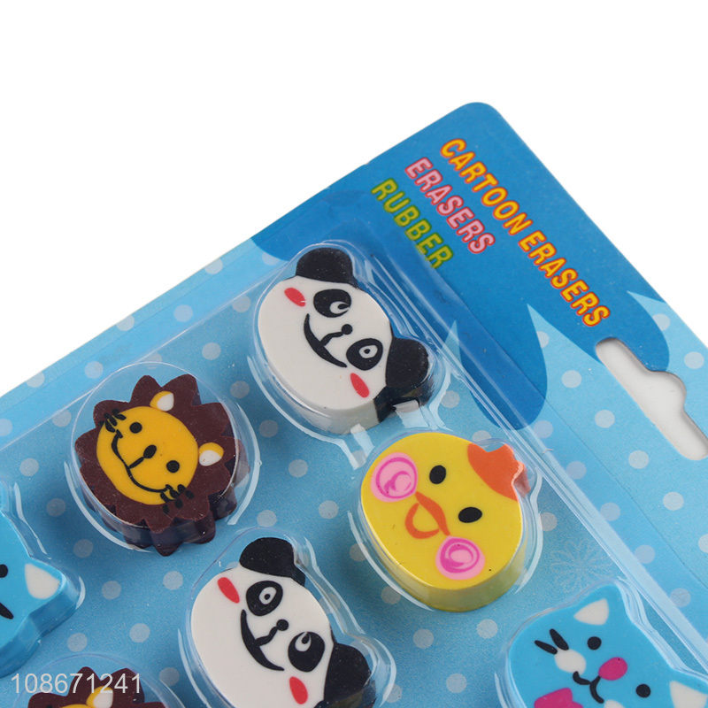 Good quality cute cartoon animal shape erasers kids stationery