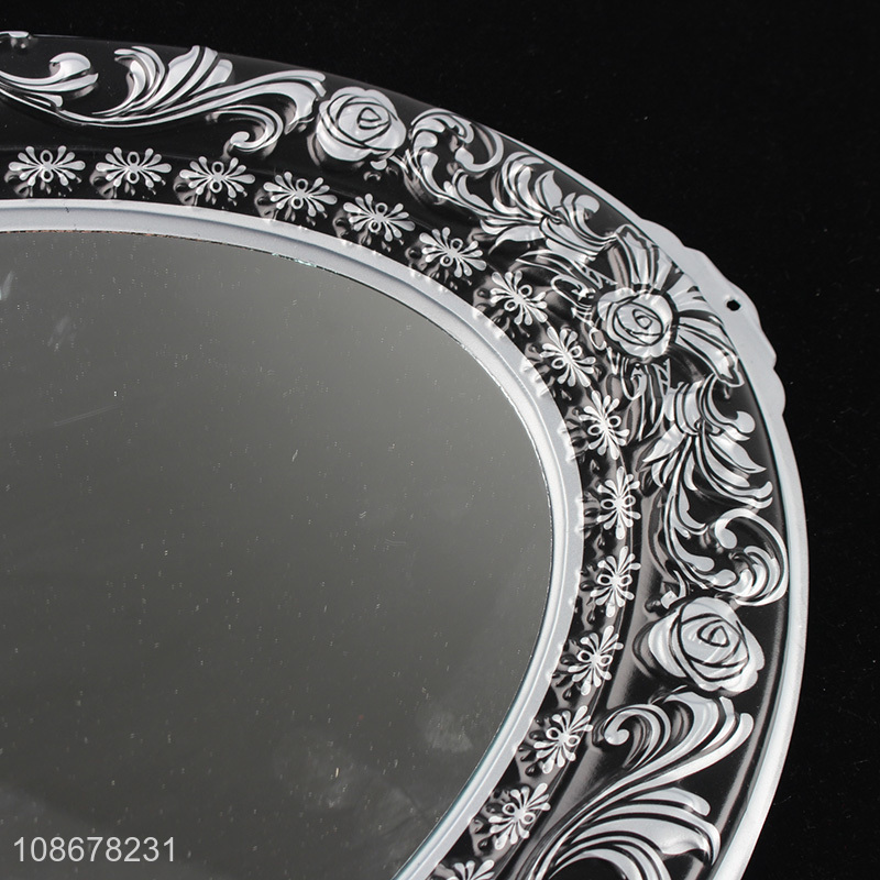 Good quality oval antique wall hanging mirror metallic bathroom mirror