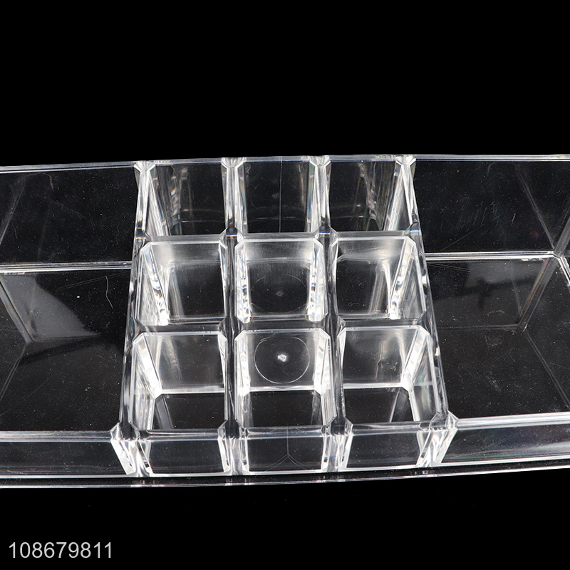 Online wholesale clear makeup organizer vanity cosmetics storage box