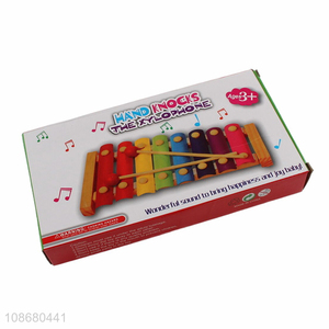 Wholesale musicial instrument toy wooden hand knock xylophone for kids age 3+