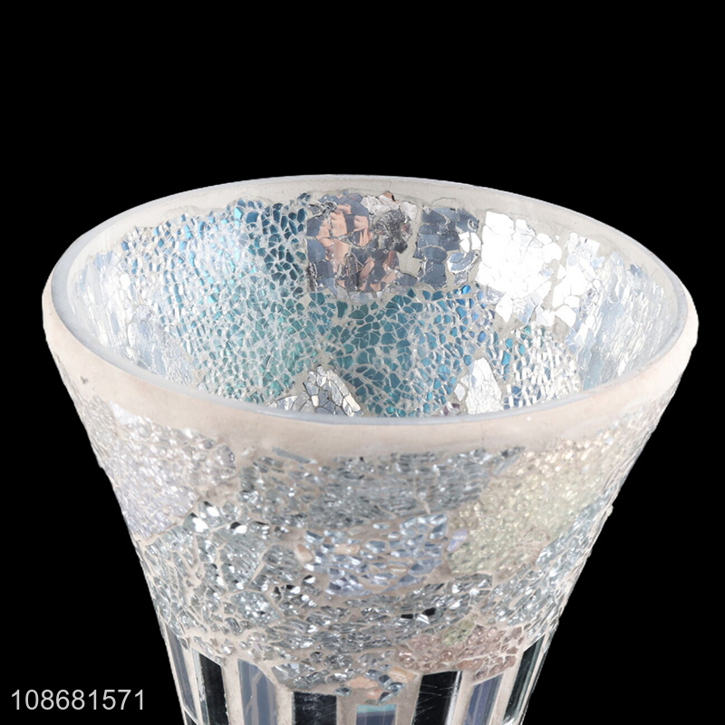 Top selling indoor decoration mosaic glass vase for tabletop