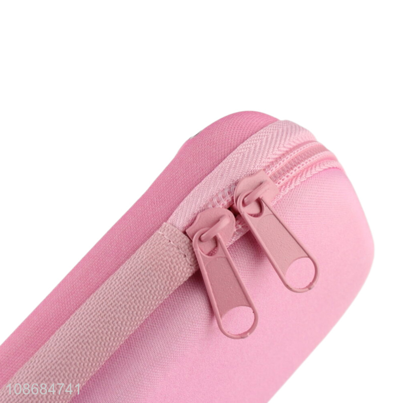 Factory price girls pink stationery pencil case for stationery storage