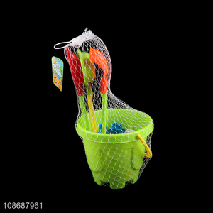 Wholesale 8 pieces plastic sand bucket toy set kids beach sand toy set