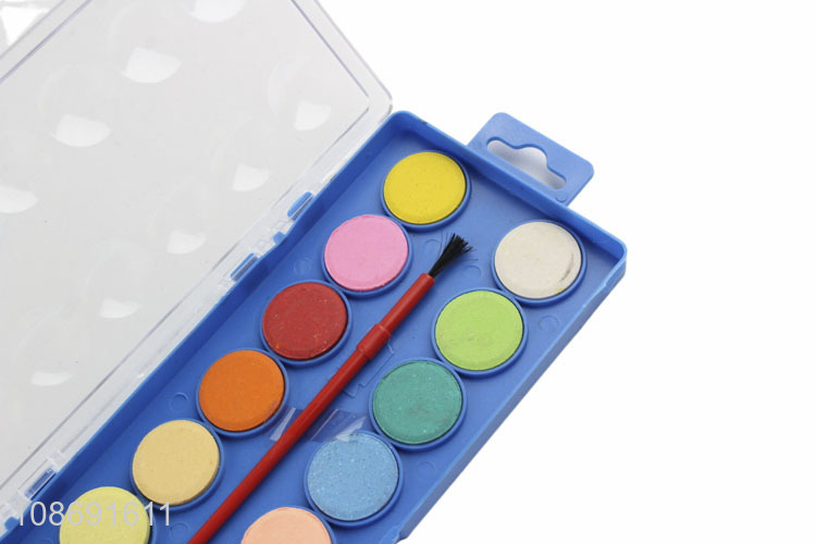 Hot selling 16colors kids solid watercolor paint palette art set wholesale