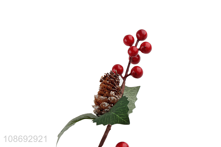 New arrival home décor red berries christmas artificial picks for sale