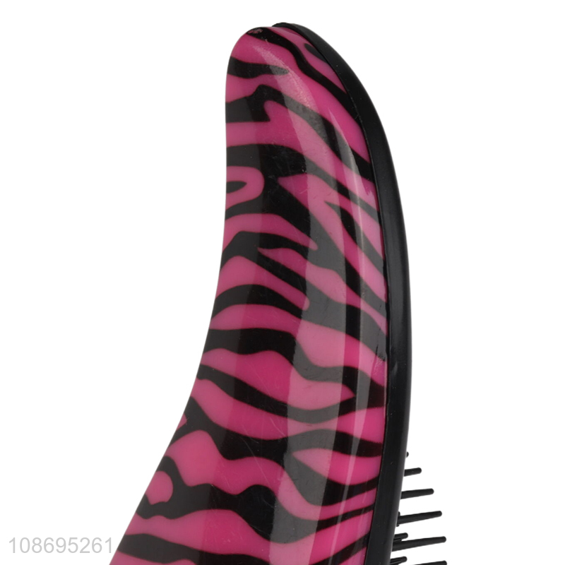 New product trendy zebra print scalp massage hair brush detangling comb