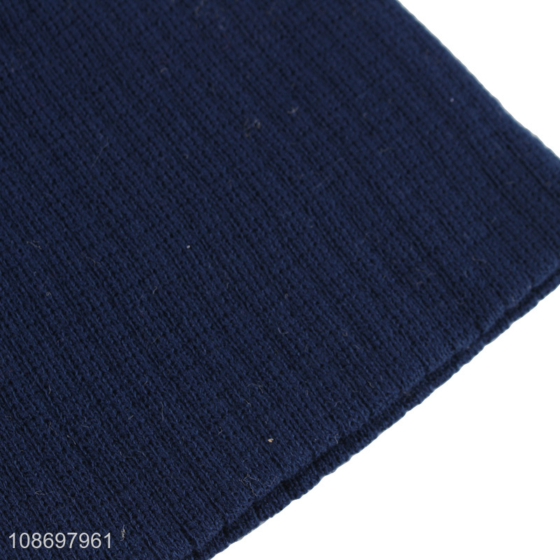 China products blue winter warm knitted hat beanies hat for outdoor