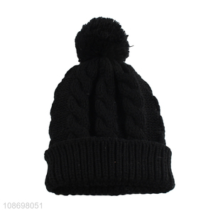 Top products black adult winter beanies hat knitted hat for outdoor