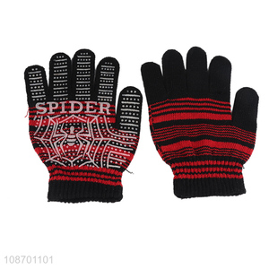 Low price boys cool spider winter knitted gloves warm thickened gloves