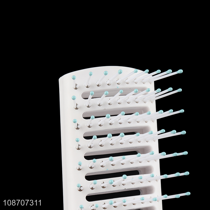 Good quality anti-static ribbed comb styling hairbrush with wooden handle