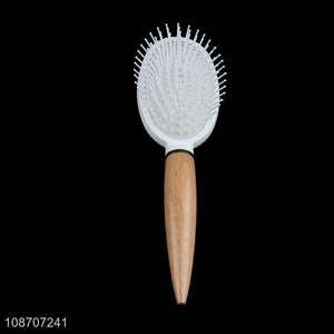 Good quality airbag comb plastic detangling comb with wooden handle