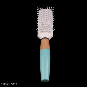 Good quality anti-static ribbed comb styling hairbrush with wooden handle