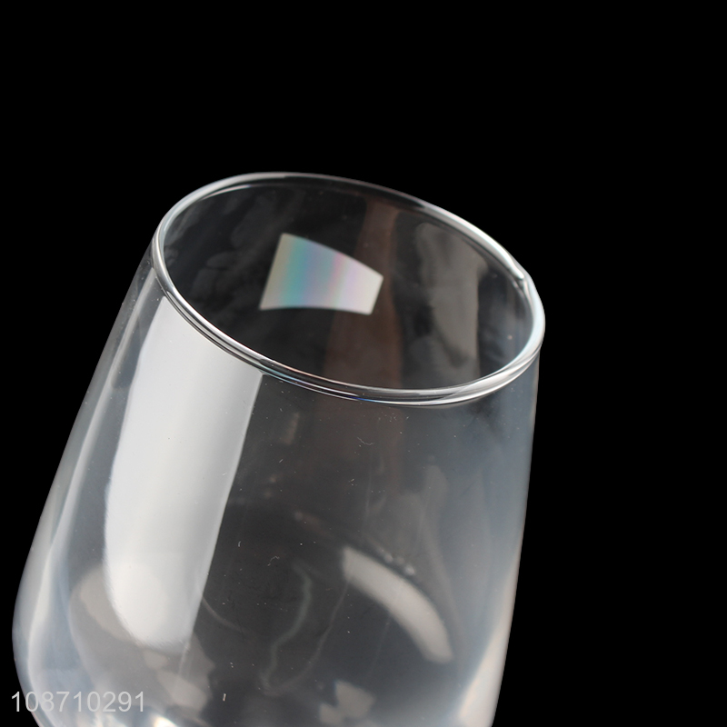 Good quality 430ml classic glass water goblets stemmed wine glasses