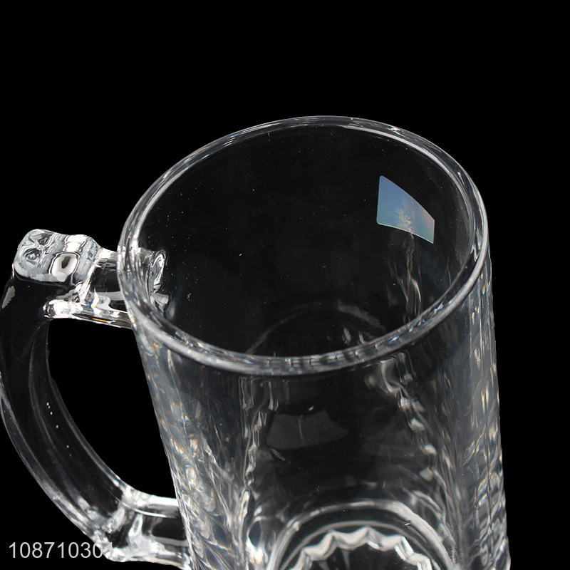 Good quality 700ml clear glass beer mug beer glasses with handle