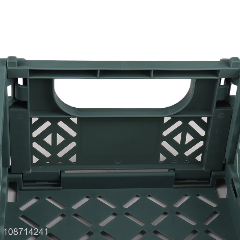 High quality plastic collapsible crate folding storage basket for kitchen