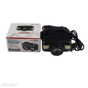 Hot Selling 3.7V 18COB+1XPE Sensor Headlamp (with 400mah 14500 <em>lithium</em> <em>battery</em>)