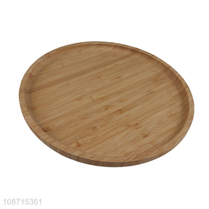 High quality round bamboo wood serving tray for snacks fruits breads