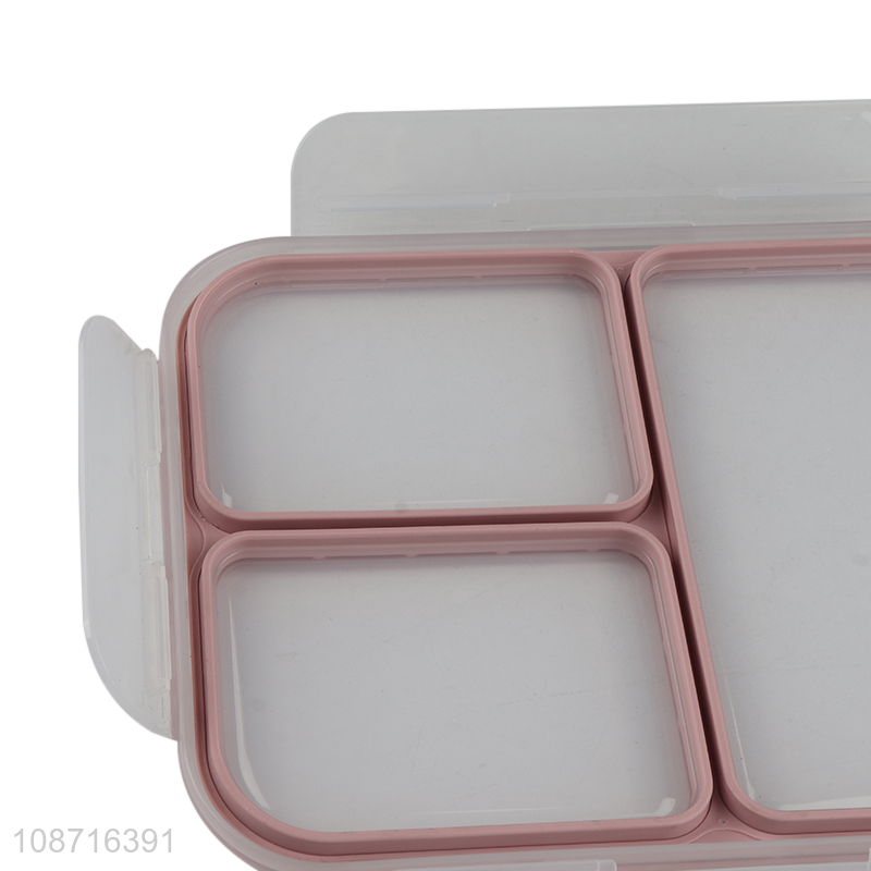 Hot selling 3-compartment bpa free plastic lunch box leakproof bento box