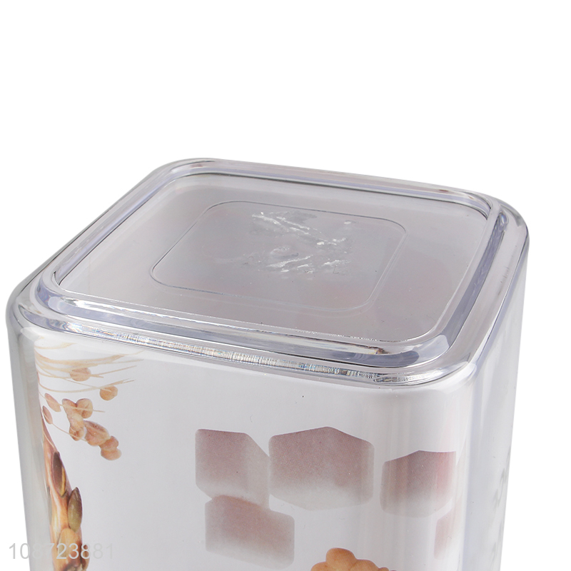 Good quality clear multi-purpose plastic airtight storage jar with bamboo lid