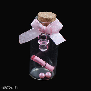 Wholesale clear glass drift bottle messenge bottle wishing bottle for girls