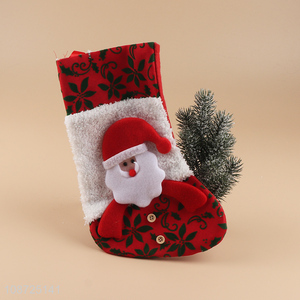 Hot selling santa claus christmas stocking candy bag for xmas tree