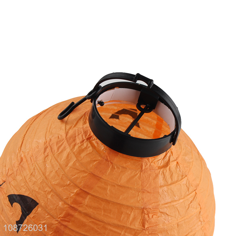 Good quality battery operated led light paper pumpkin lantern for Halloween decor