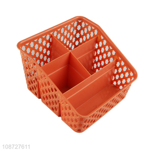 China supplier plastic desktop organizer hollow storage <em>basket</em> for <em>office</em>