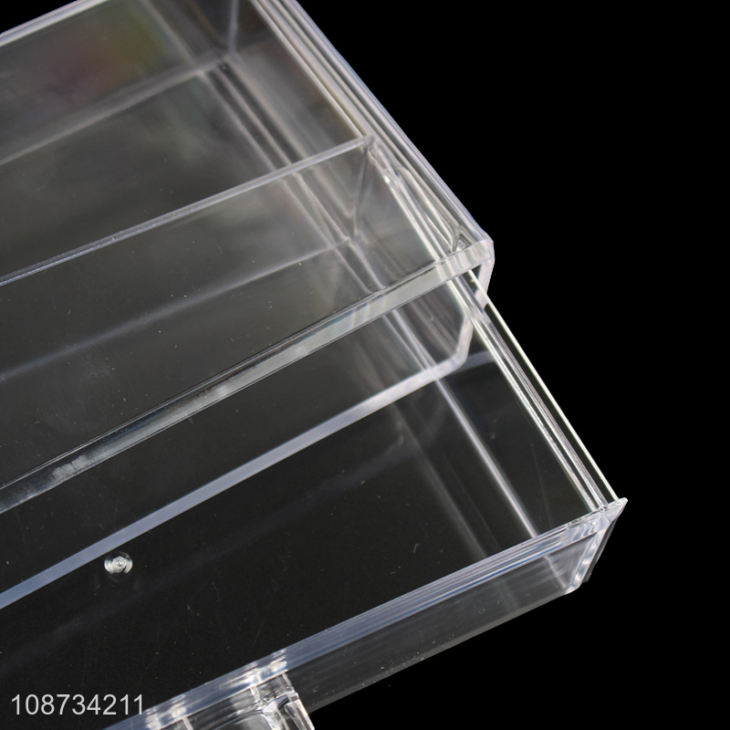 Factory price desktop plastic drawer sytle cosmetic lipstick storage box