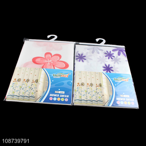 Wholesale No Chemical Smell Waterproof PEVA <em>Shower</em> <em>Curtain</em> with 12 Plastic Hooks