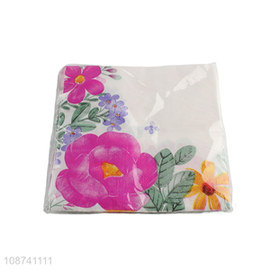 Wholesale 20 sheets 2 layers floral print paper napkins for party dinner