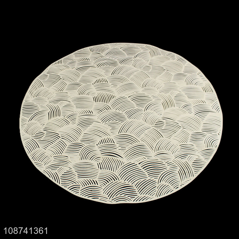 Good quaity pressed vinyl placemats heat resistant pvc table mats